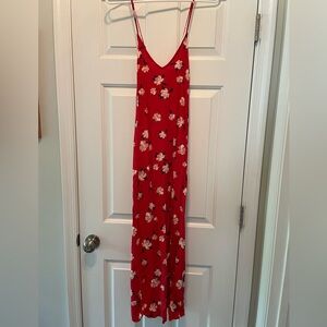 Red Floral Old Navy Midi Dress
